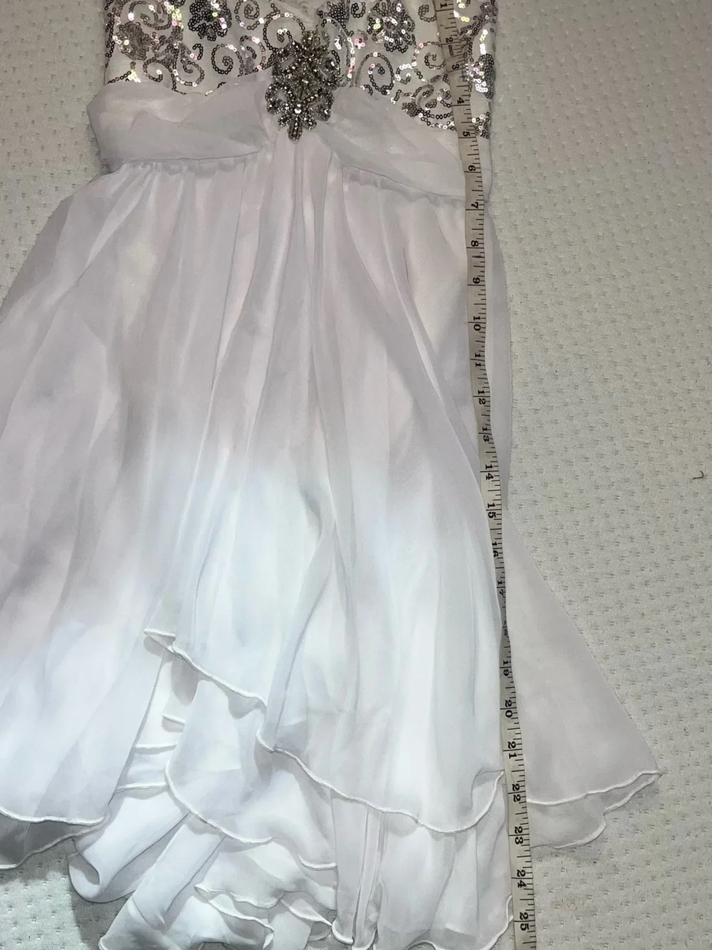 White Sequin Lyrical Dance Costume with Detachable Sleeves